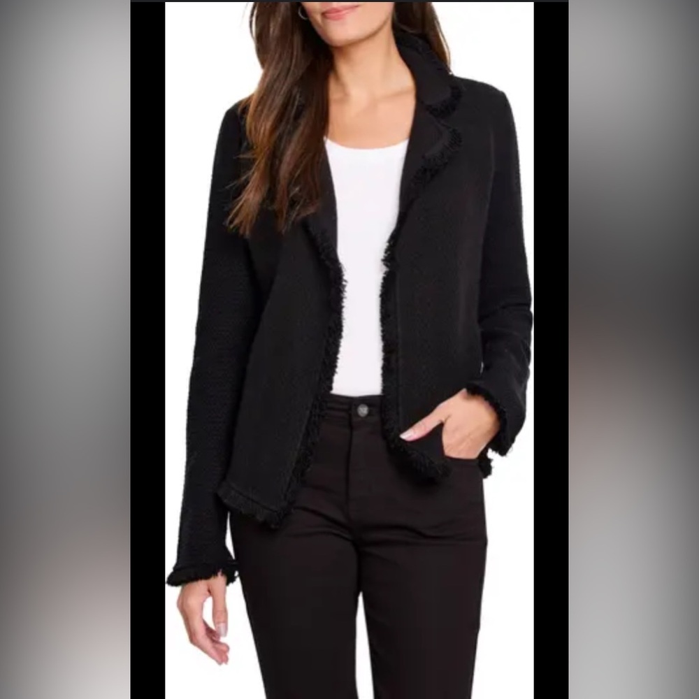 NIC+ZOE tweed black blazer jacket size XS